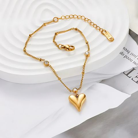 Stone Heart Drop Bracelet