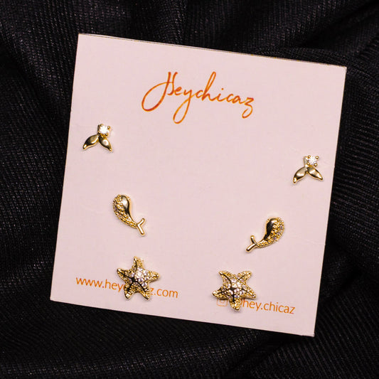 Ocean Muse Trio Studs