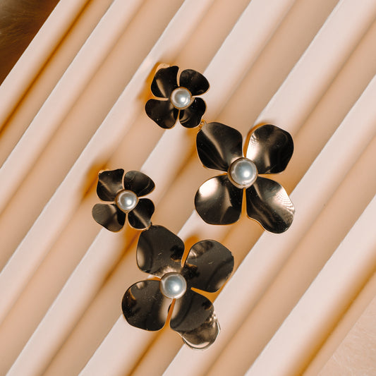 Twin Bloom Pearl Studs