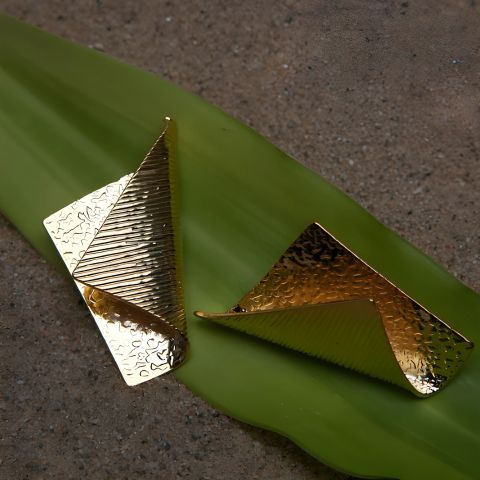 Gilded Foil Statement Earring