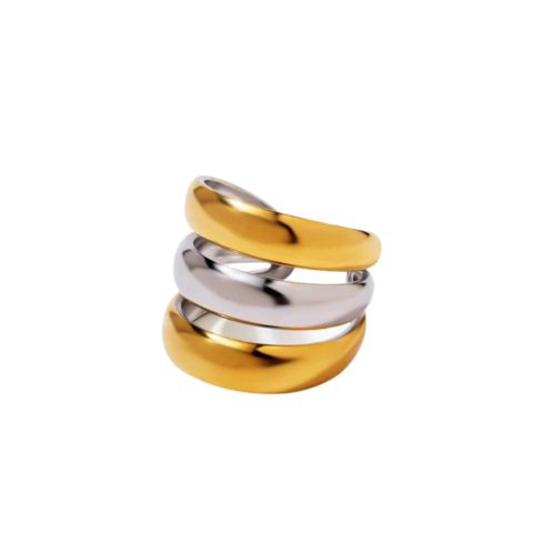Tri-Tone Stacked Ring
