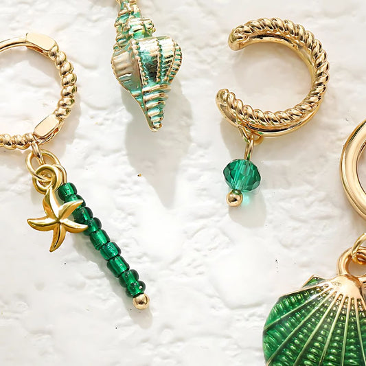 Ocean Shell Drop Set (Emerald)