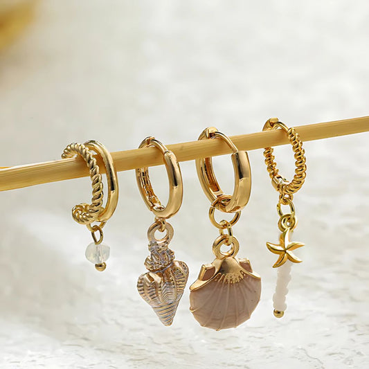 Ocean Shell Drop Set (White)