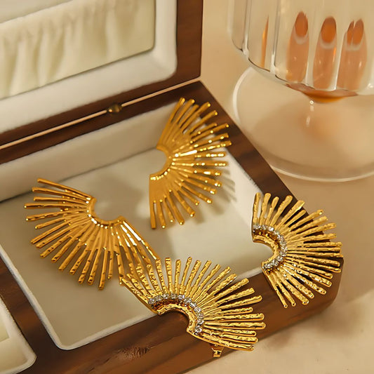 Golden Fan Studs