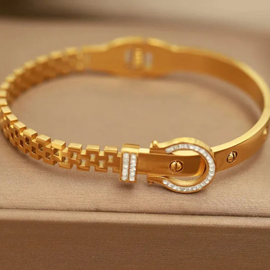 Luxe Buckle Zircon Bracelet