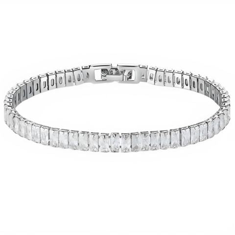 Rectangle Tennis Bracelet (Silver)