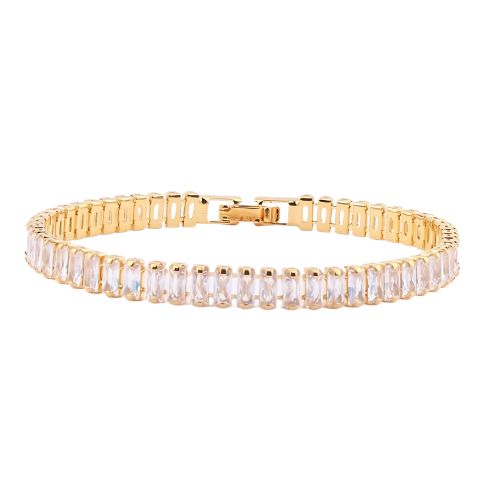 Rectangle Tennis Bracelet (Gold)