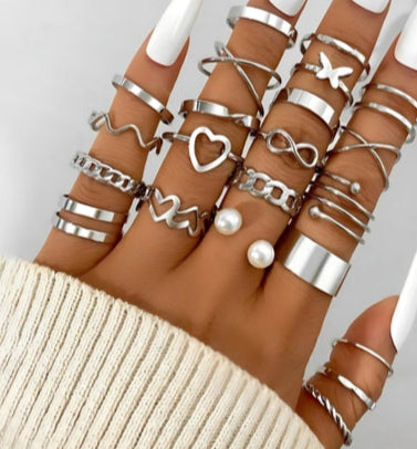 Silver It Up Ring Set (24 Pieces)