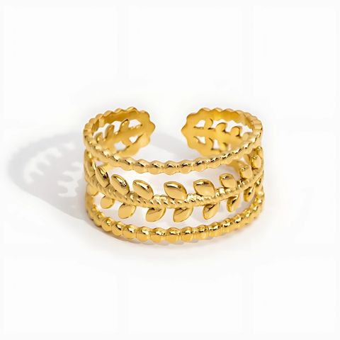 Dainty Statement Leaf Ring (Adjustable)