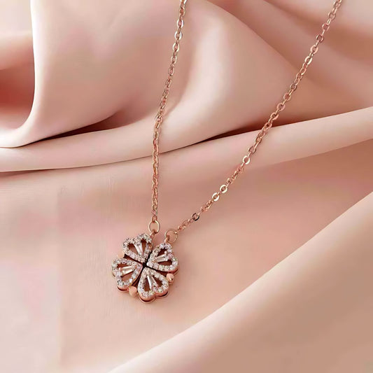Hearts Cascade Necklace (Rose Gold, Multi-look)