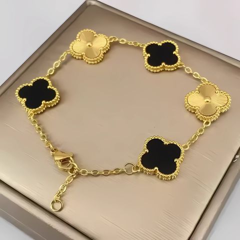 Golden Charm Clover Bracelet