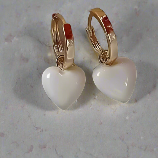 Golden Heart Drop Earrings