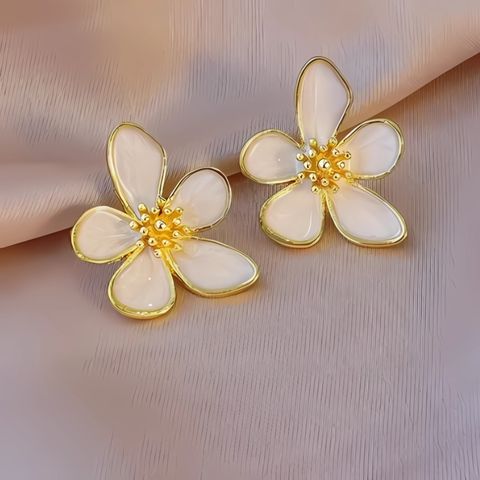 Blush Camellia Studs