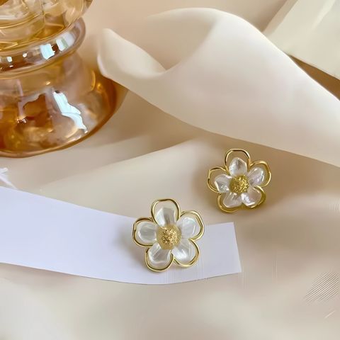 Lustrous Shell Petal Studs