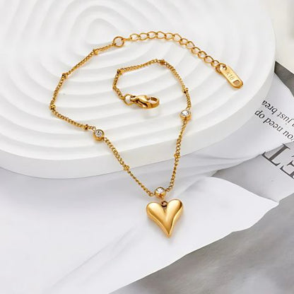 Stone Heart Drop Bracelet