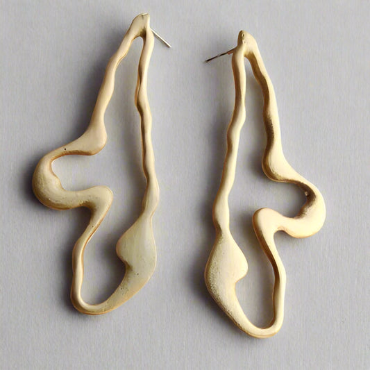 Midnight Swirl Hoops (Gold)