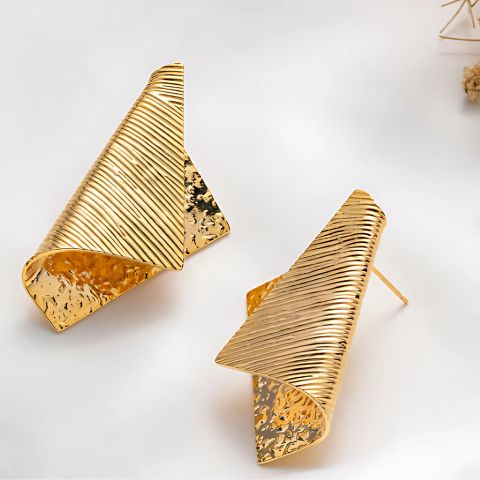 Gilded Foil Statement Earring