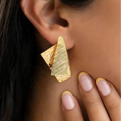 Gilded Foil Statement Earring