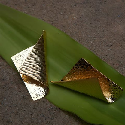 Gilded Foil Statement Earring
