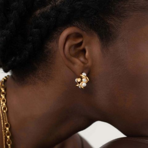 Pearl Twist Hoops