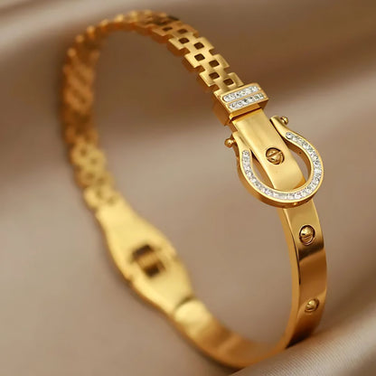 Luxe Buckle Zircon Bracelet