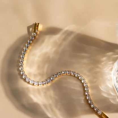 Square Tennis Bracelet (Gold)