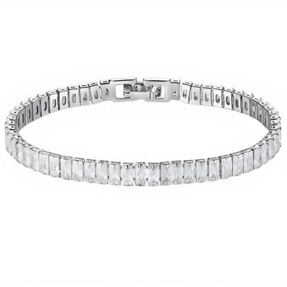 Rectangle Tennis Bracelet (Silver)