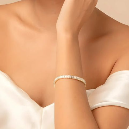 Rectangle Tennis Bracelet (Gold)