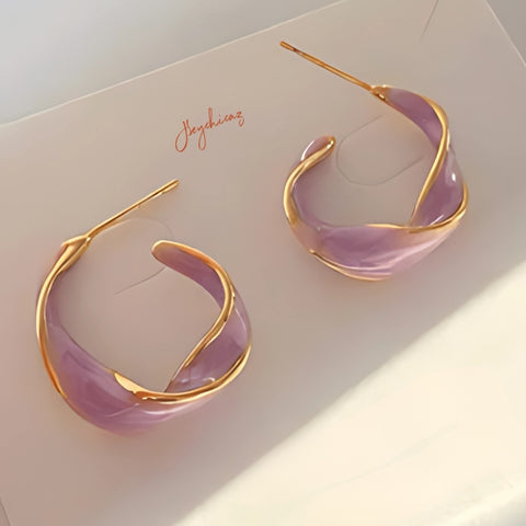 Mini Purple Twisted Hoop
