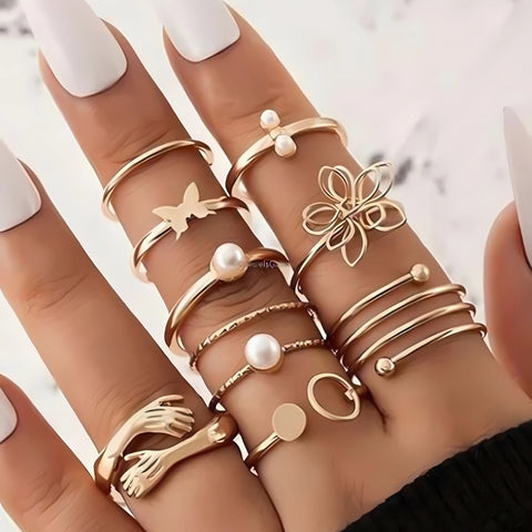 Chic Styled Ring Set (9 Pieces)