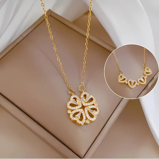 Hearts Cascade Necklace (Gold, Multi-look)