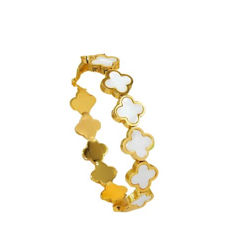 White Clover Bangle Bracelet