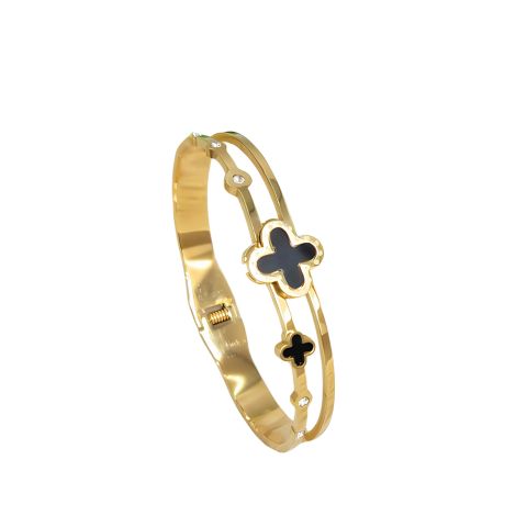Black Clover Bangle Bracelet